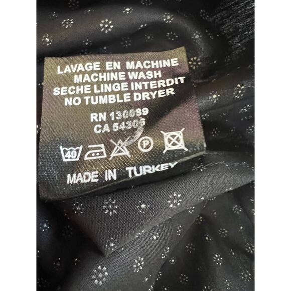 Jared Lang Men's Trim Fit Flowers Black Button-Up Shirt T-560 Size 2XL - Picture 4 of 12